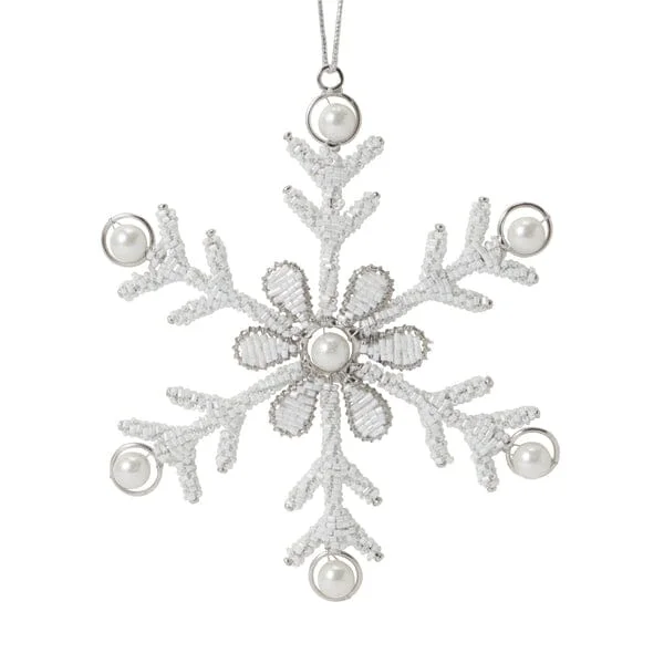 Bijou Ornament Snowflake White