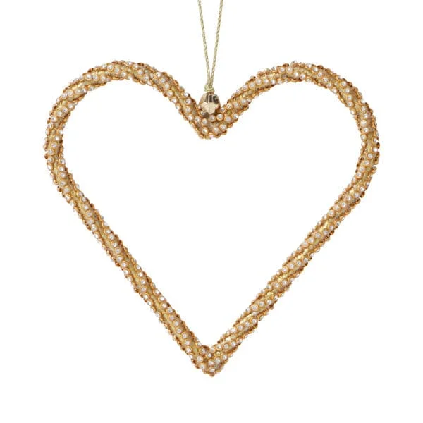 Rhinestone Ornament Frame Heart Gold