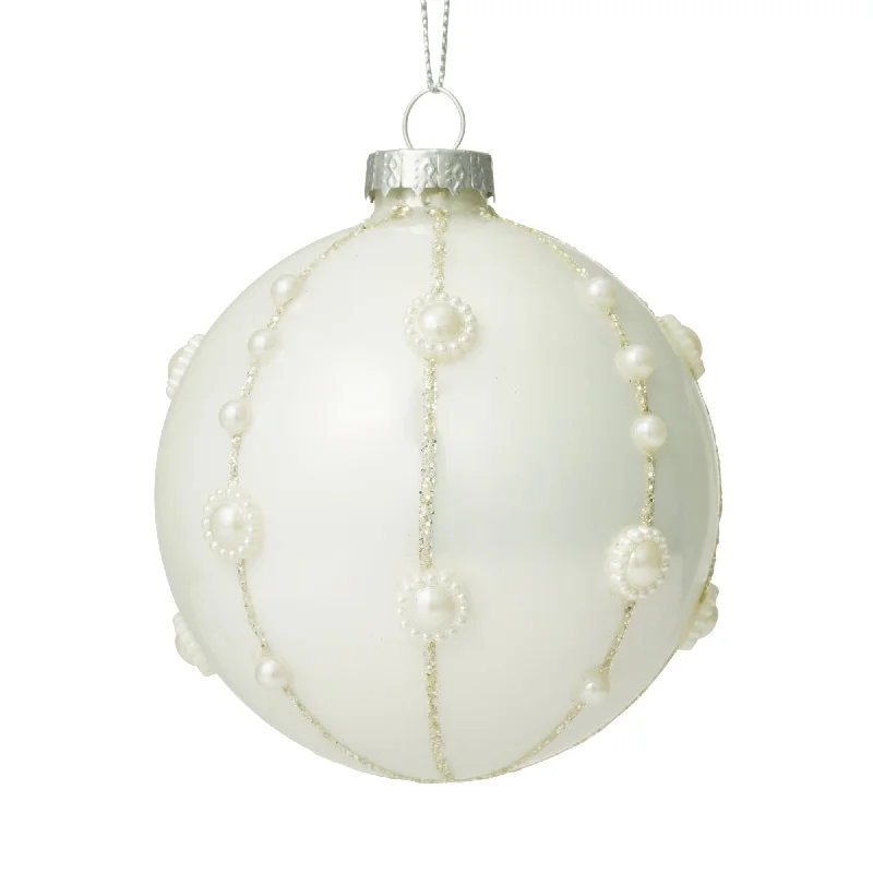 Glass Ornament White Line