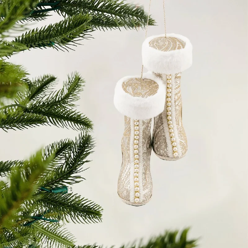 Hanging Champagne High-Heel Boots Ornament