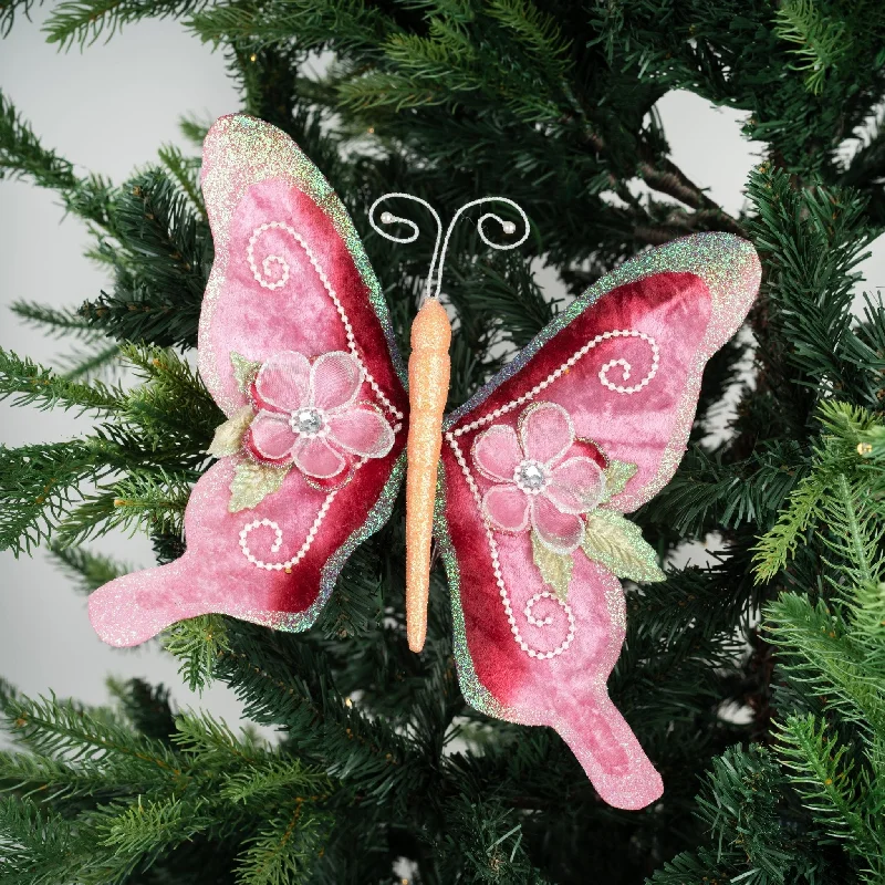 Mauve Butterfly Clip-on Ornament