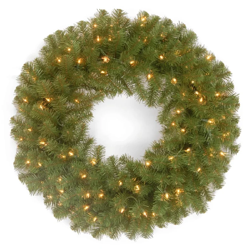 24" Glenwood Spruce Pre-Lit Artificial Christmas Wreath