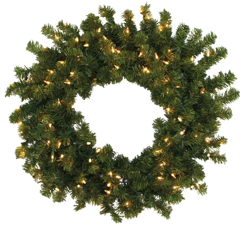 30" Canadian Pine Pre-Lit Artificial Christmas Wreath