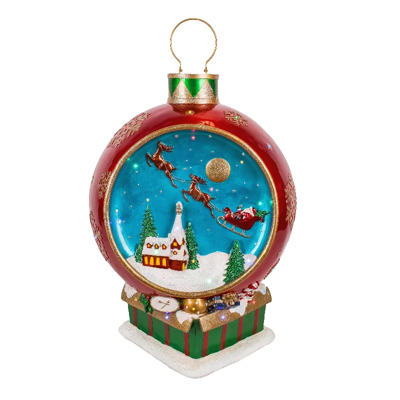 34 in. Santas Sleigh Ornament with Multicolor Lights and Music