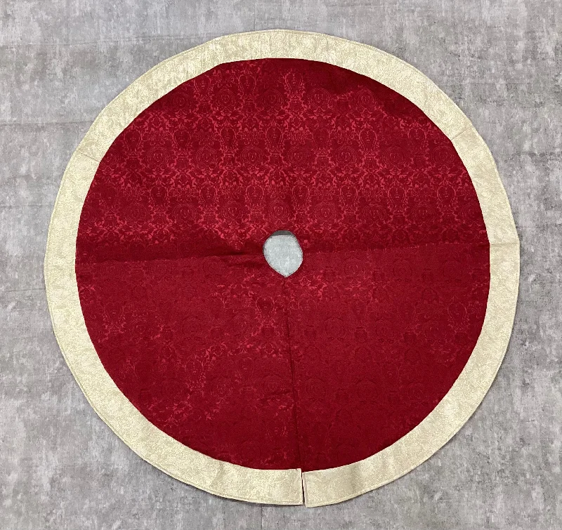 48”dia. Fabric Tree Skirt - Red & Gold