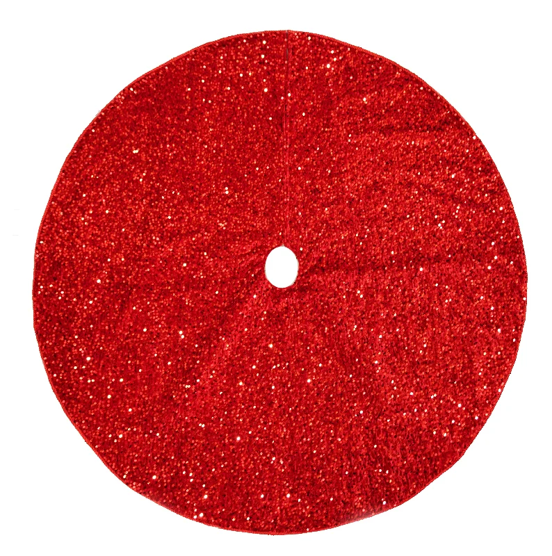 48" Red Sequin Christmas Tree Skirt