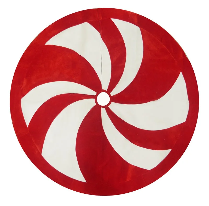 48" Peppermint Swirl Christmas Tree Skirt