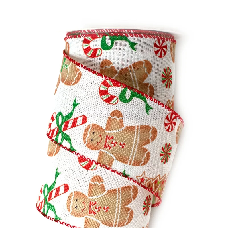 63mm x 9M Gingerbread Man Wired Ribbon 6309022