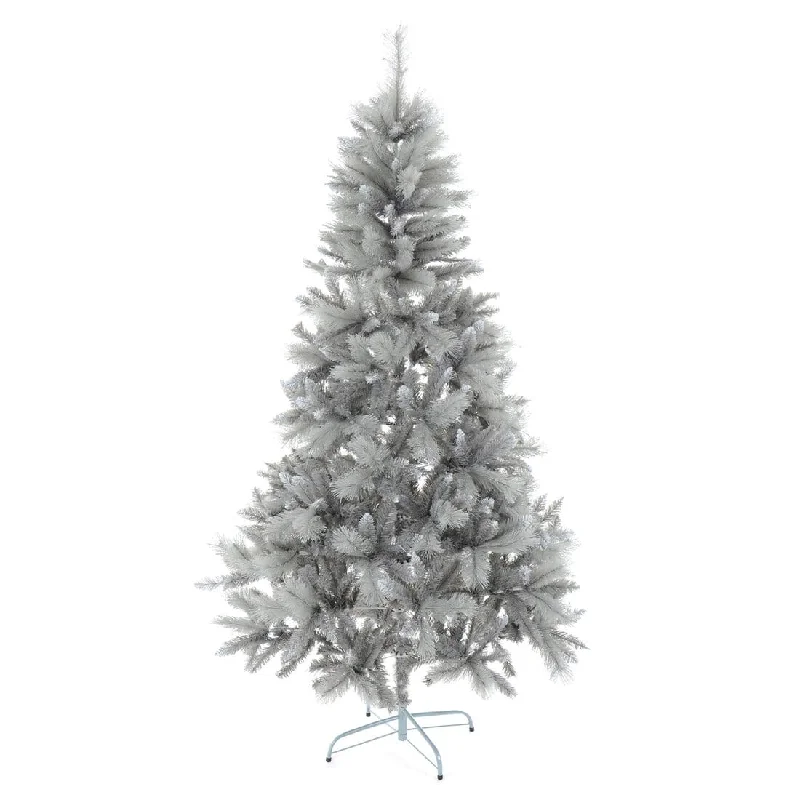 6ft/7ft Silver Mixed Pine Christmas Tree Glitter Needles