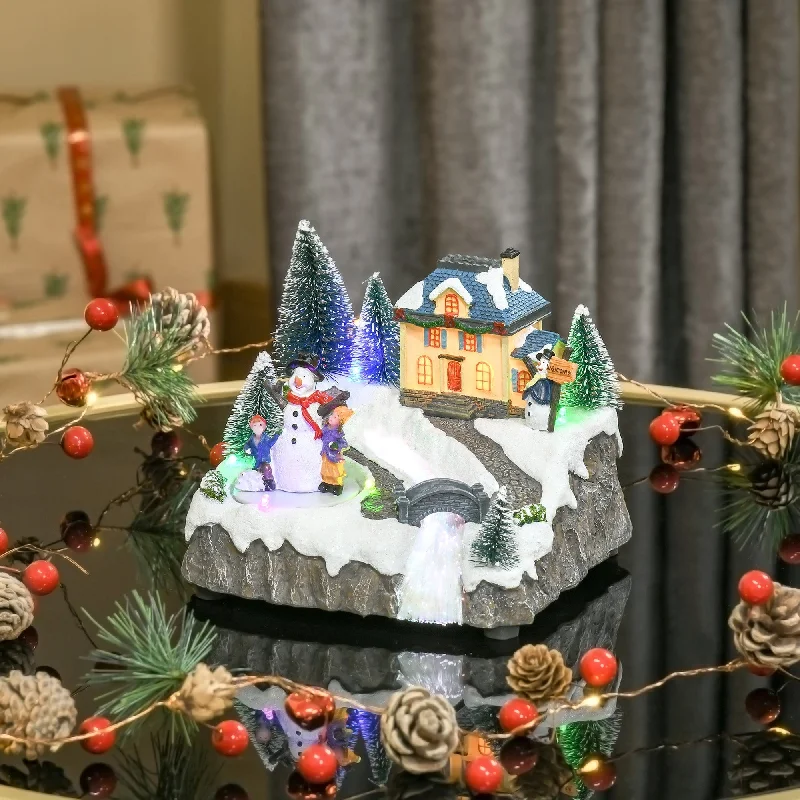 Animated Christmas Village Scene