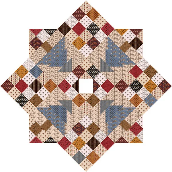 Christmas Patch Tree Skirt 2 Quilt CMQ-128e - Downloadable Pattern