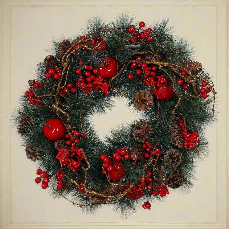 Christmas Wreath Apple, Cones & Berries