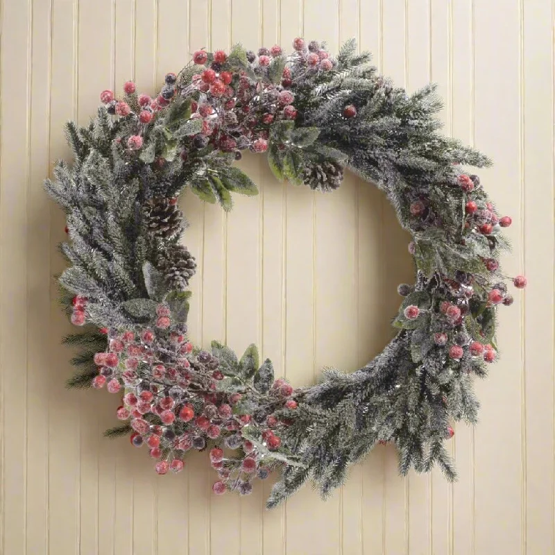 Christmas Wreath - Frosted Red Berries