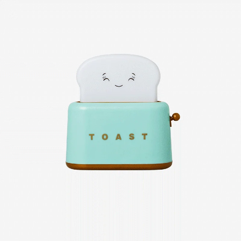 Colour changing lamp as a toaster with bread