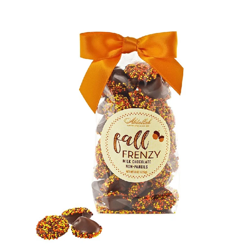 Abdallah Candies : Fall Frenzy, Milk Chocolate Non-Pareils 8oz bag