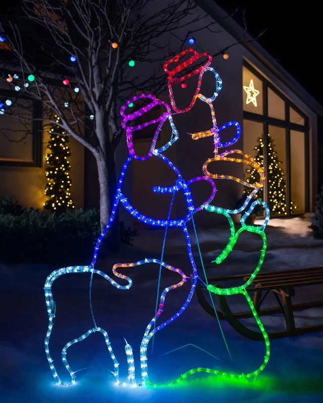 3 Wise Men Neon Rope Light Silhouette, 121 cm