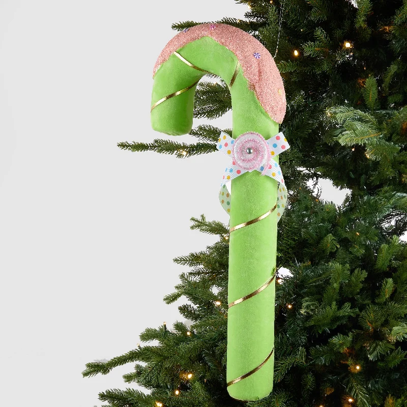 Lime Green Pastel Candy Cane Ornament