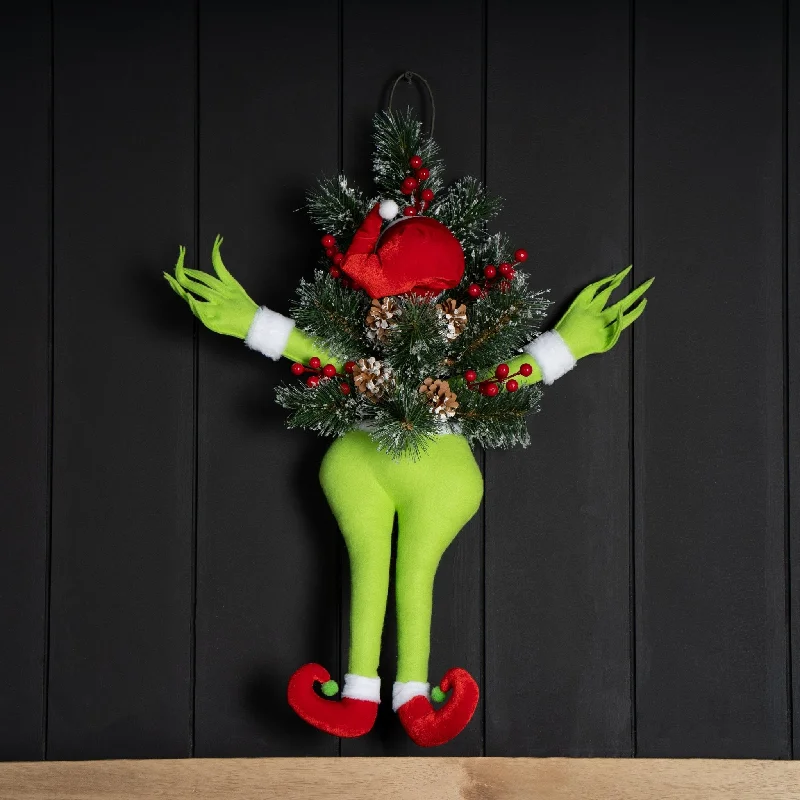 Elf with Festive Foliage Wall Decoration