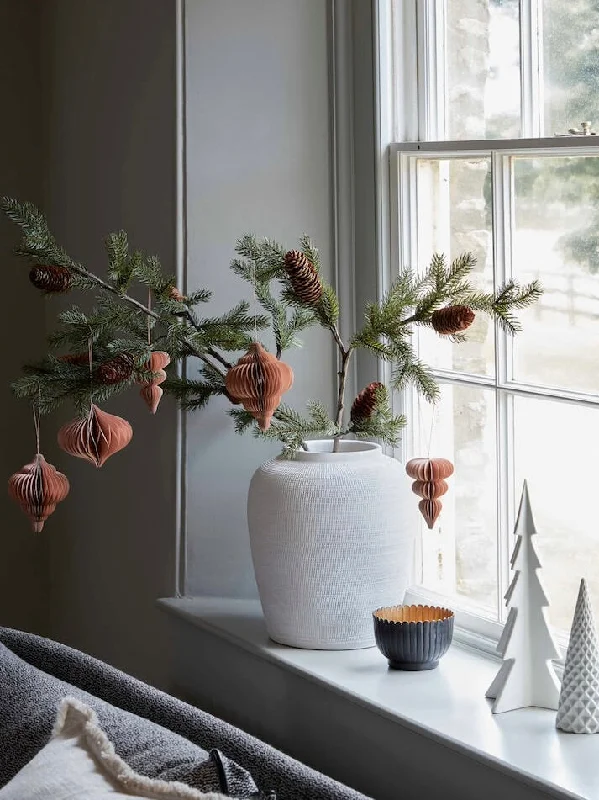 Set of 3 Faux Fir Branch with Cones