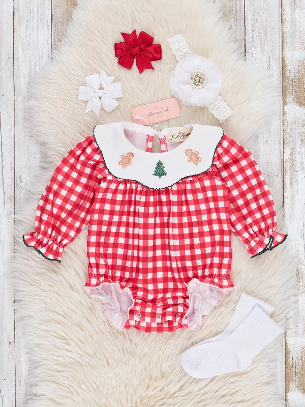 Gingy Evergreens Gingham Ruffle Bubble