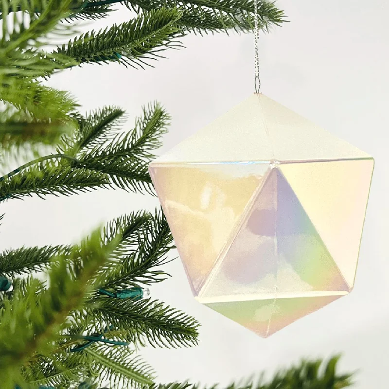 Iridescent Geometric Ornament - Set of 4