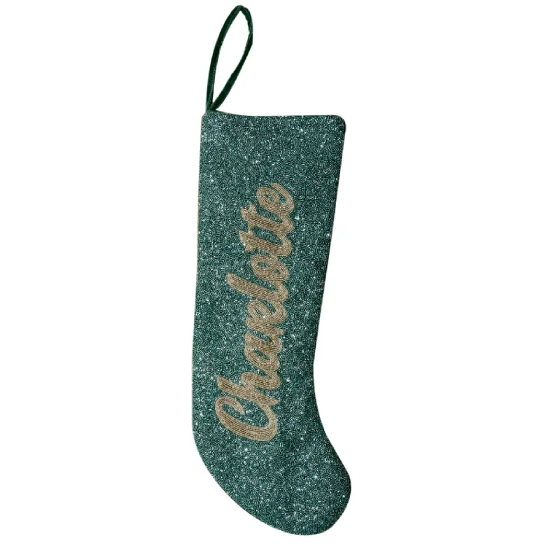 Fully Beaded Front Personalized Stocking