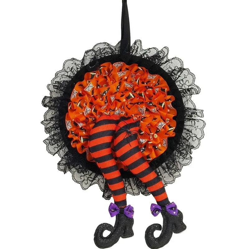 Halloween Wreaths Halloween Decorations Witch skirts and Legs Wreath - as picture