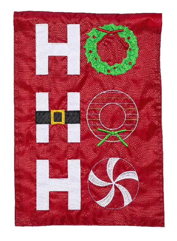 Ho Ho Ho Garden Applique Flag