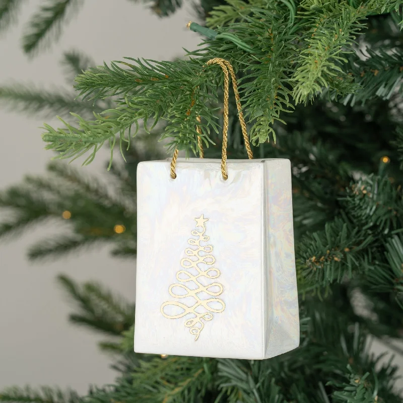 Iridescent Porcelain Wine Bag Ornament