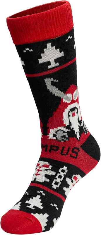 Krampus Holiday Cheer Festive Patterns Novelty Ugly Christmas Socks