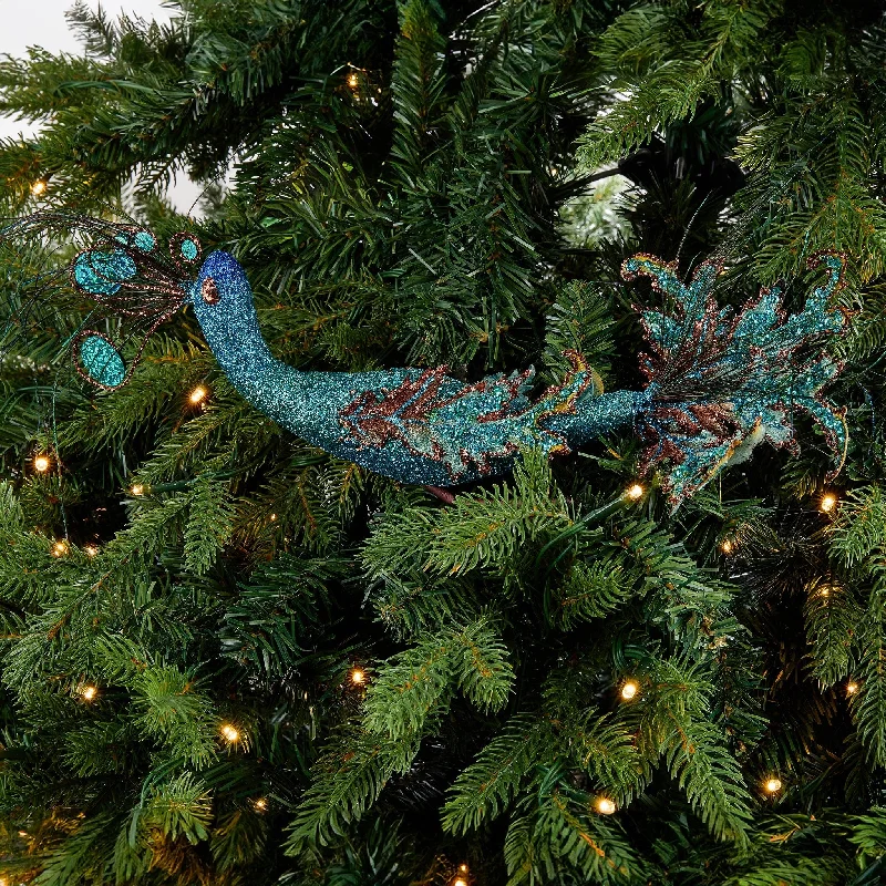 Large Peacock Glitter Ornament