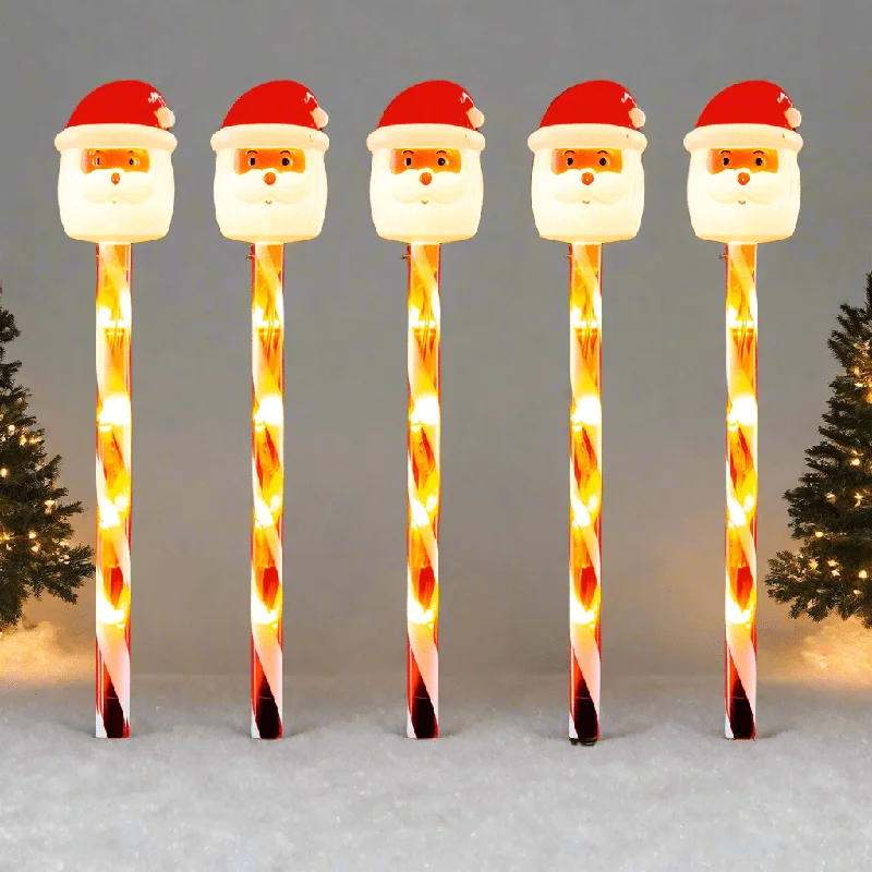 LED Santa Candy Path Lights (5pk)