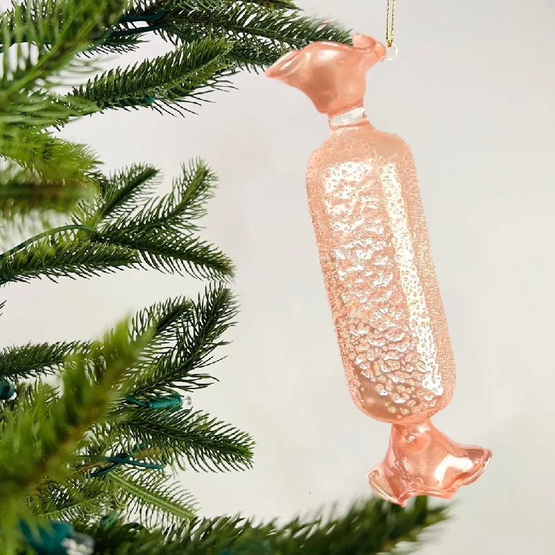 Pink Toffee Ornament with Sugar Beads