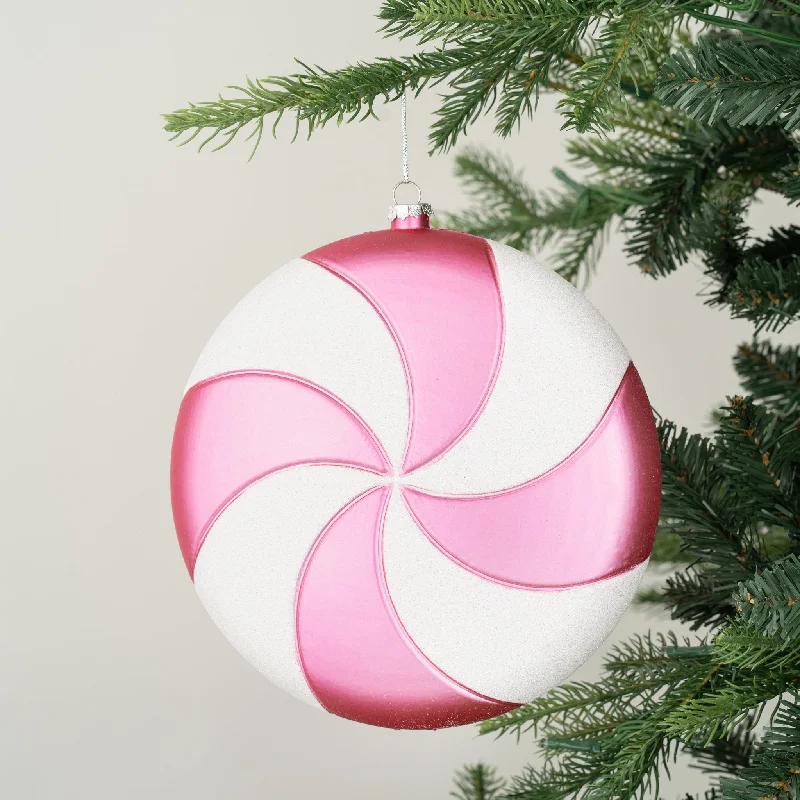 Matte Pink & White Candy Ornament