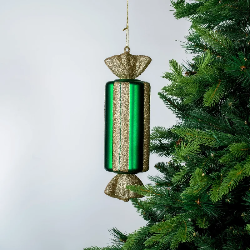 Matte Green & Champagne Bob-Bon Ornament