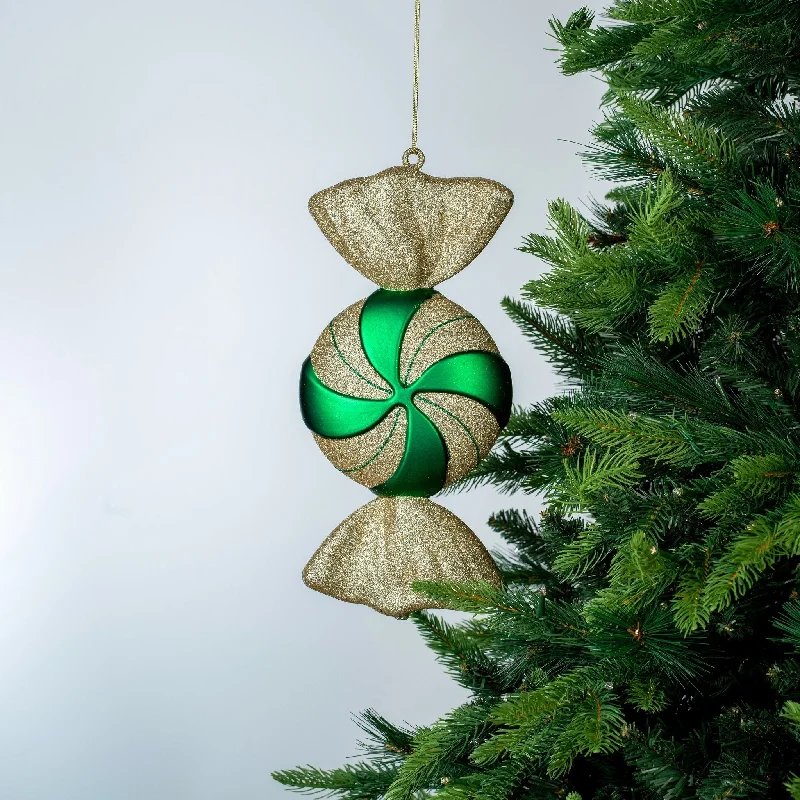 Matte Green & Champagne Candy Ornament