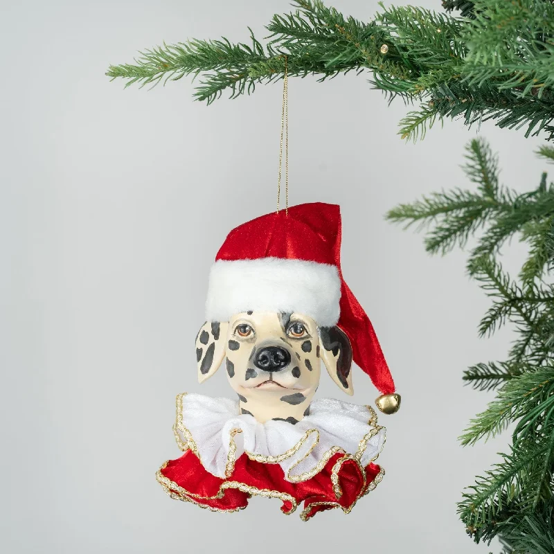 Merry Dalmation Head Ornament