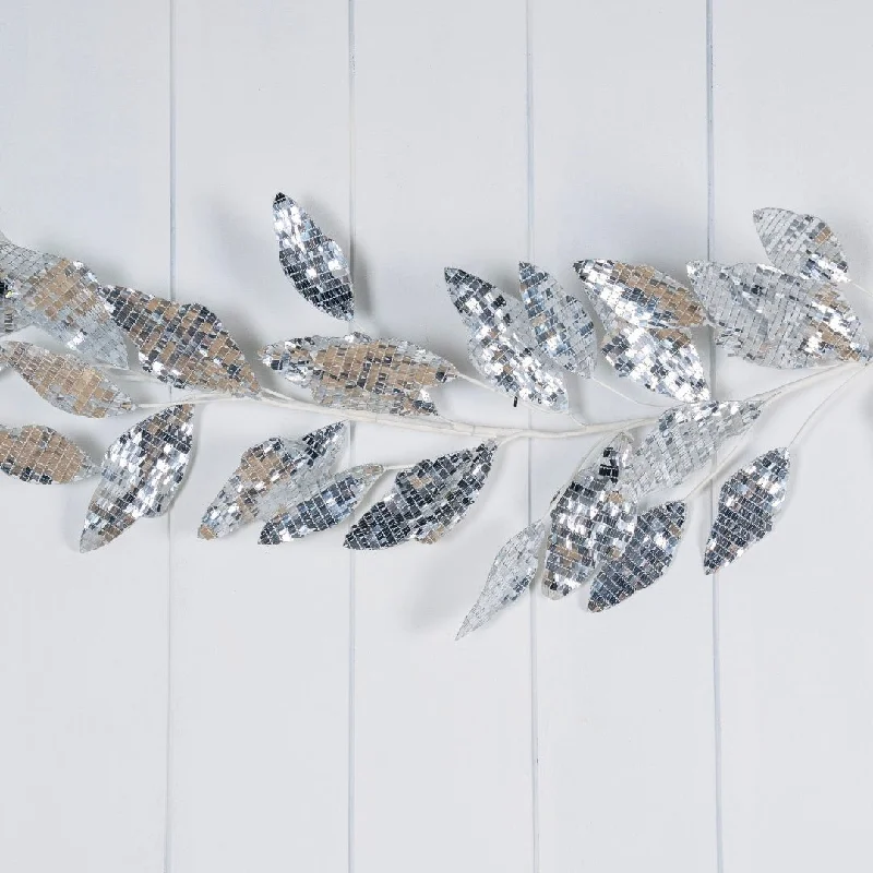 Metallic Silver Festive Foliage Garland