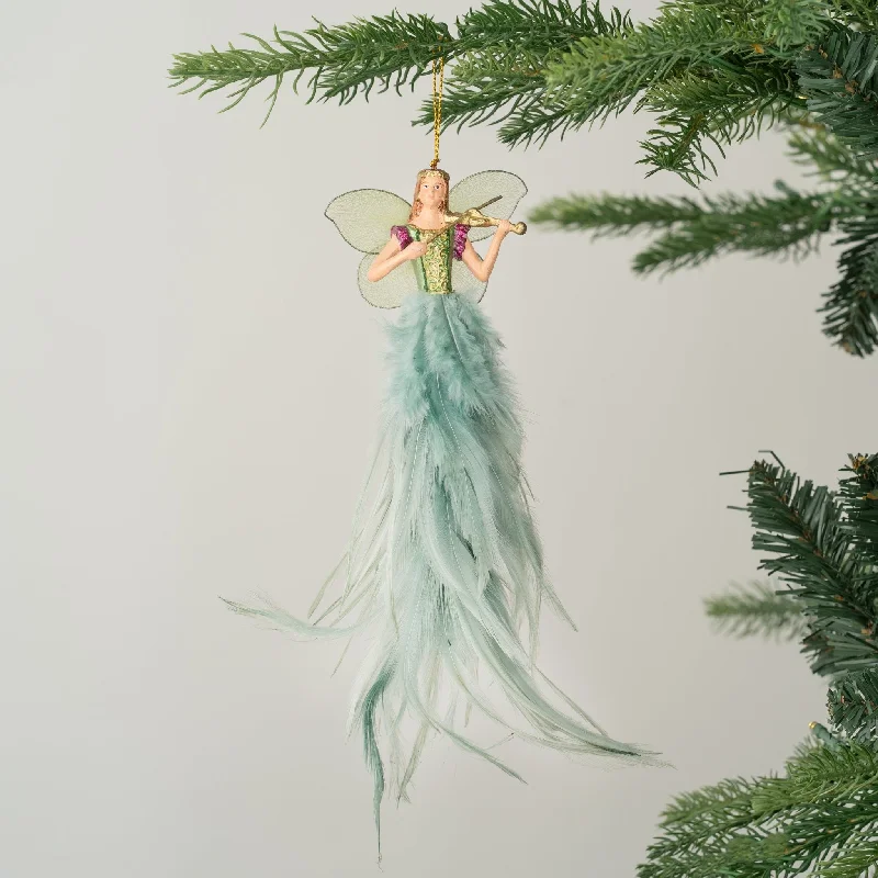 Mint Feather Skirt Fairy Ornament