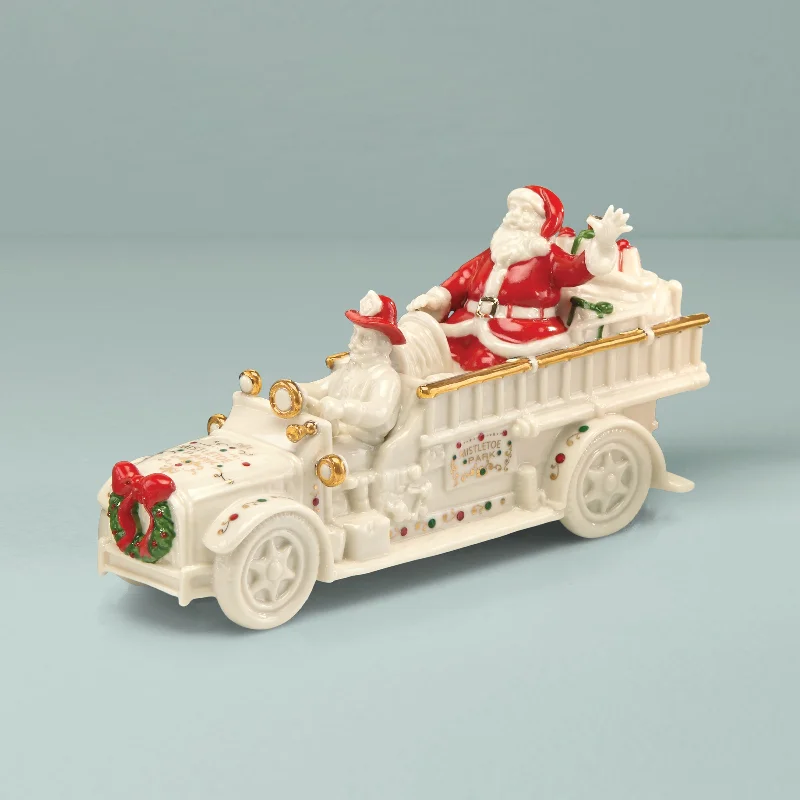 Mistletoe Park Santa's Fire Truck Figurine