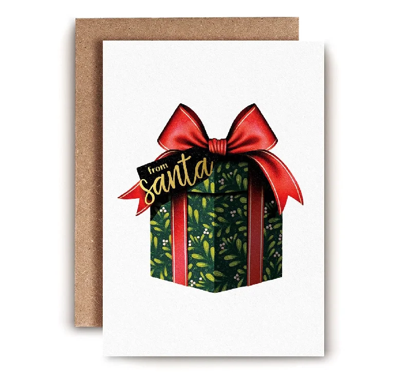 Mistletoe Present Christmas Card