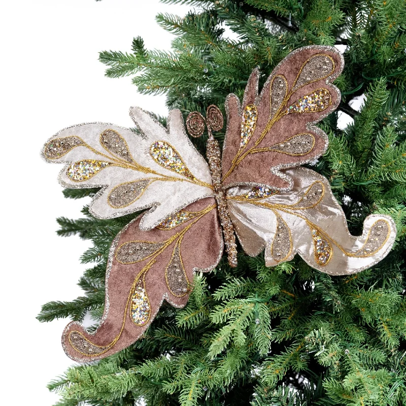 Mixed Metal Acanthus Butterfly Clip-on Ornament