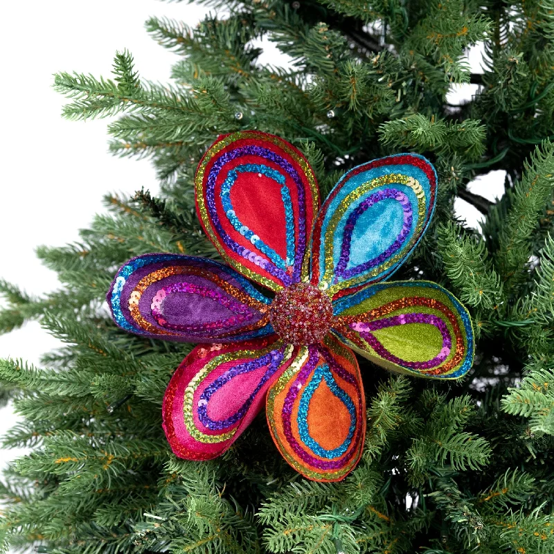 Multi-color Festive Magnolia Clip-on Ornament