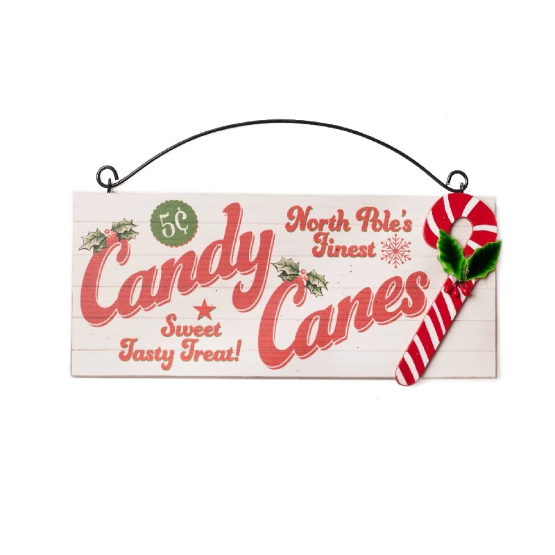 North Poles Finest Candy Cane Sign 8x18cm 0818006