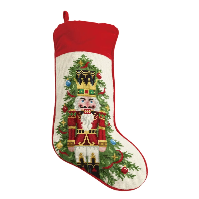 Nutcracker Needlepoint Christmas Stocking