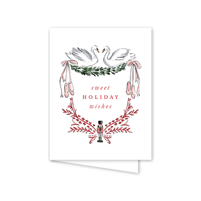 Nutcracker Toile "Sweet Holiday Wishes" Greeting Card