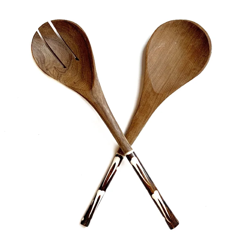 Olive Wood Spoons, Bone Handle