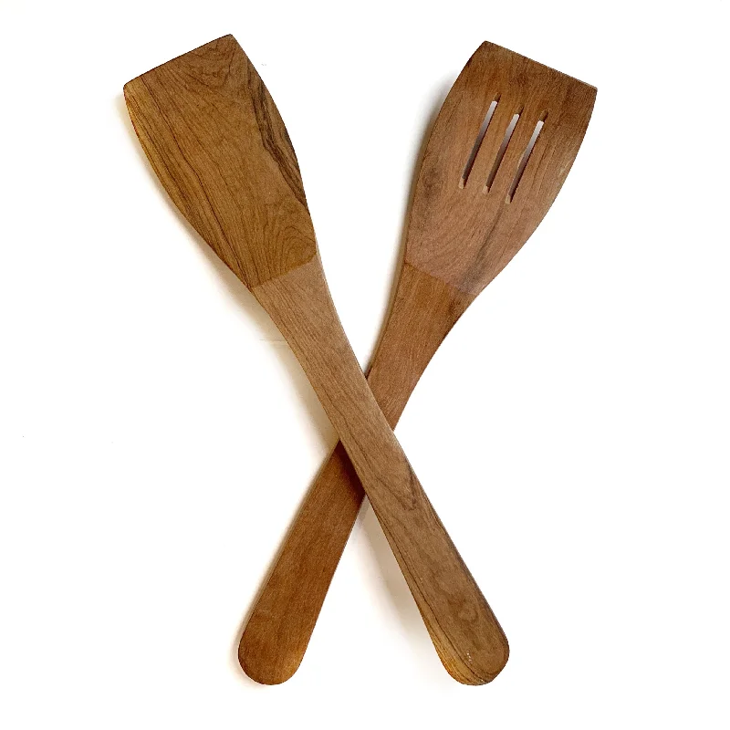 Olive Wood Spoons, Flat Handle