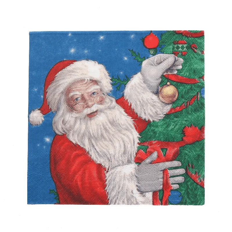 Pack of 20 Christmas Santa Tree Paper Napkins Table 3 Ply