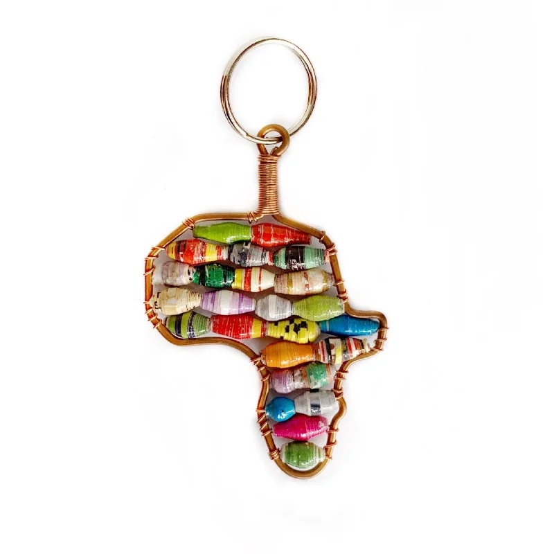 Africa Keychain, Paper Bead